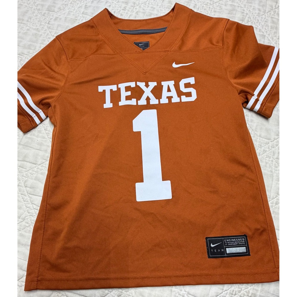 Nike Texas Longhorns Football Jersey youth Small Orange Number 1 Short Sleeve